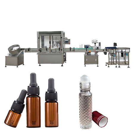 מכונת מילוי אריזה אוטומטית, מכסת מילוי בקבוקים ומכונת תיוג